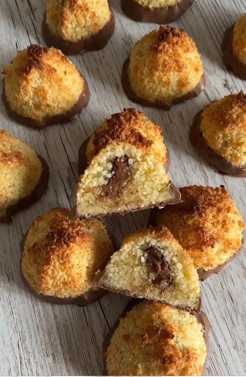 Kokostoppar med mjölkchokladgömma