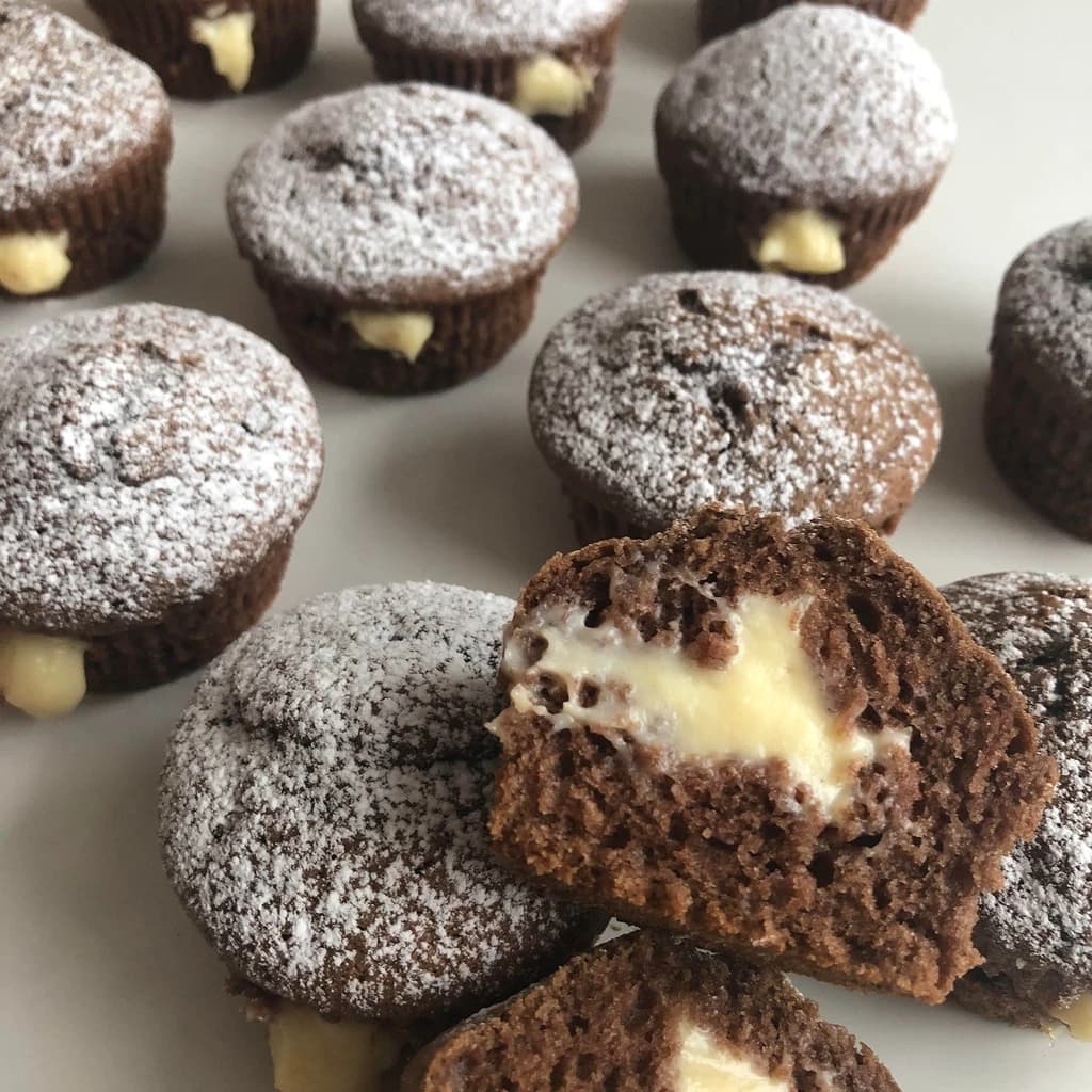 Chokladmuffins med hemkokt vaniljkräm