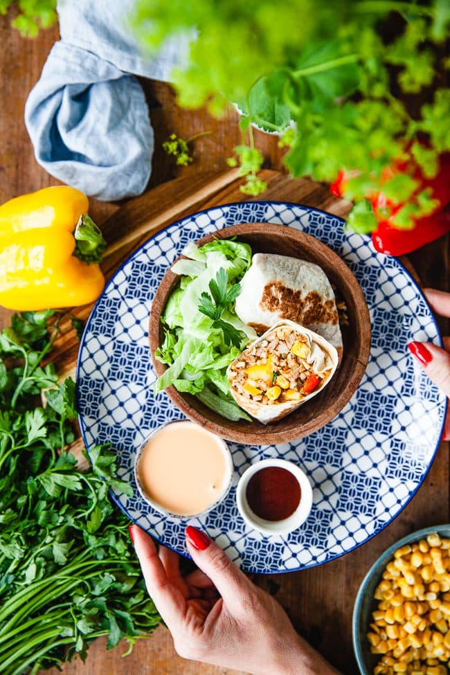 Burrito med kycklingkebab – meal prep