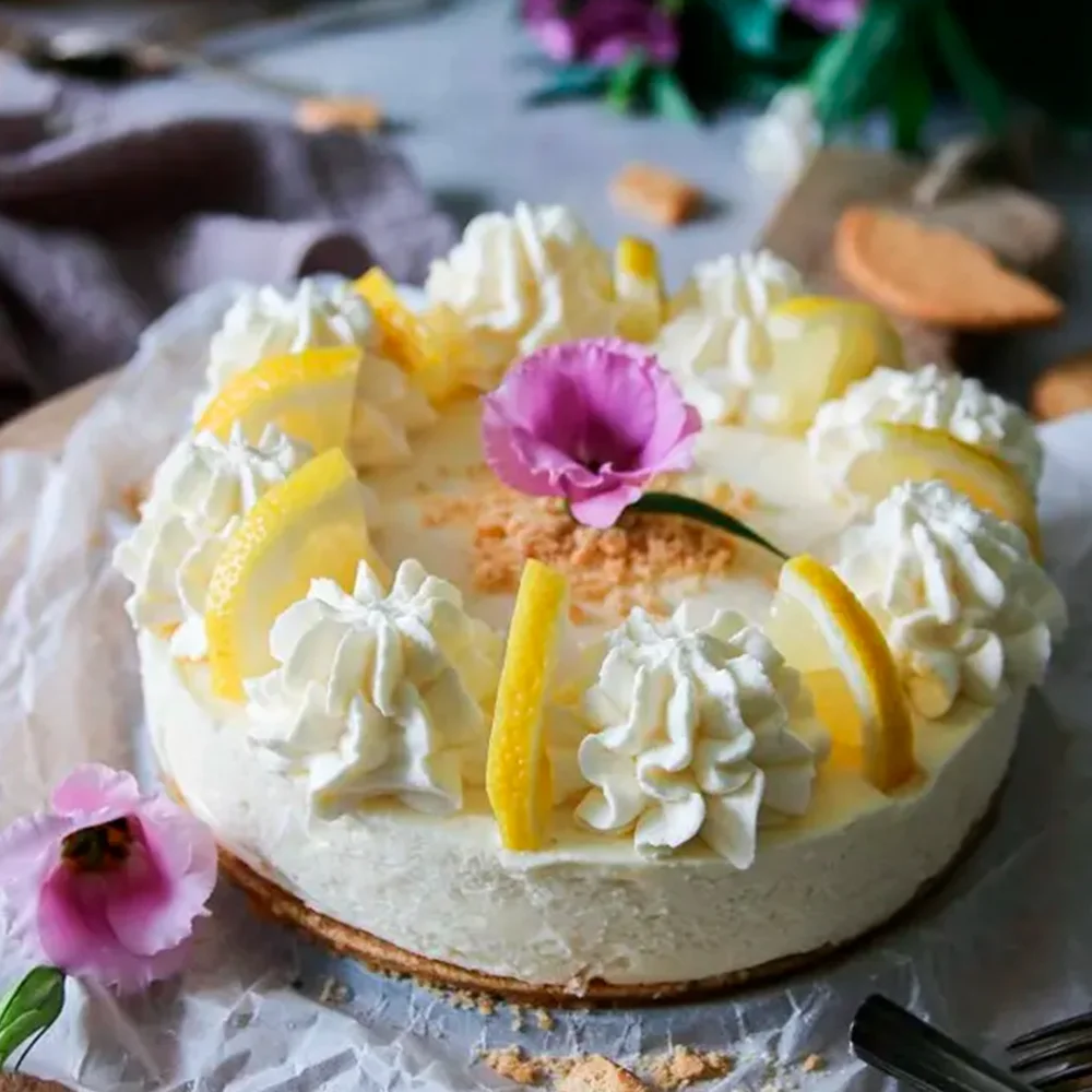 Citroncheesecake utan ugn och gelatin