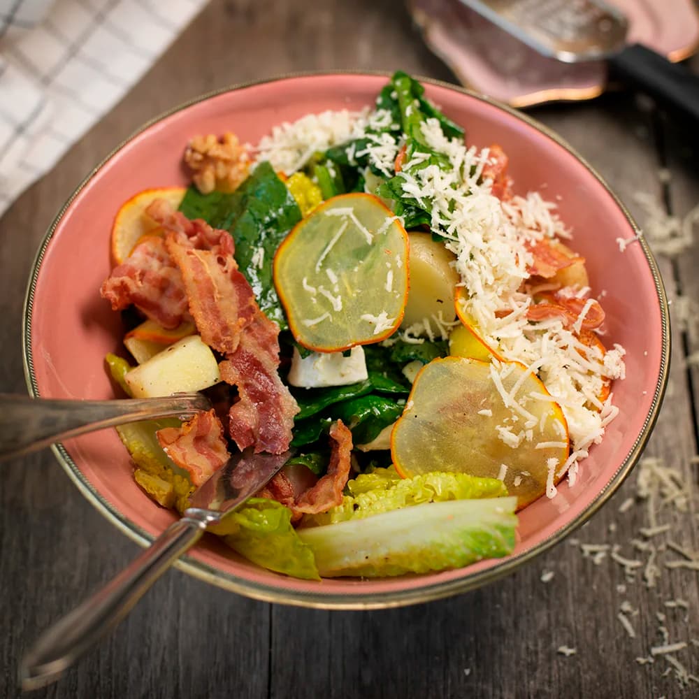 Sallad med betor, getost och pepparrot