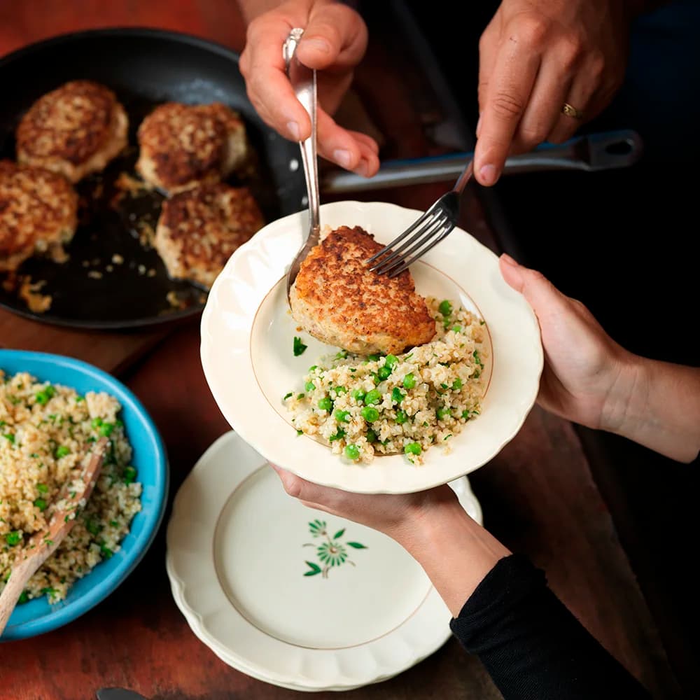 Pannbiff med ärtbulgur