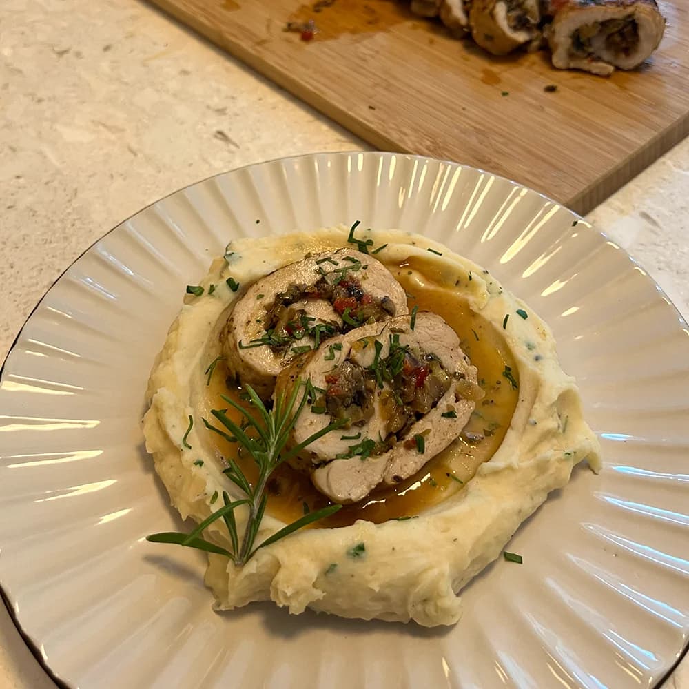Vitvinsglaserad Ytterfilé Med Champinjoner, Äpple Och Paprika