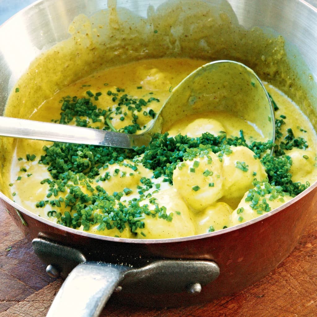Fiskbullar i currysås