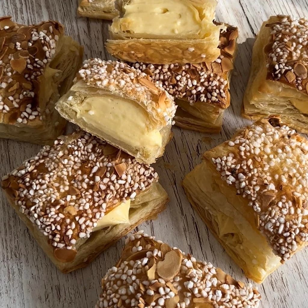 Smördegsbakelser med vaniljkräm