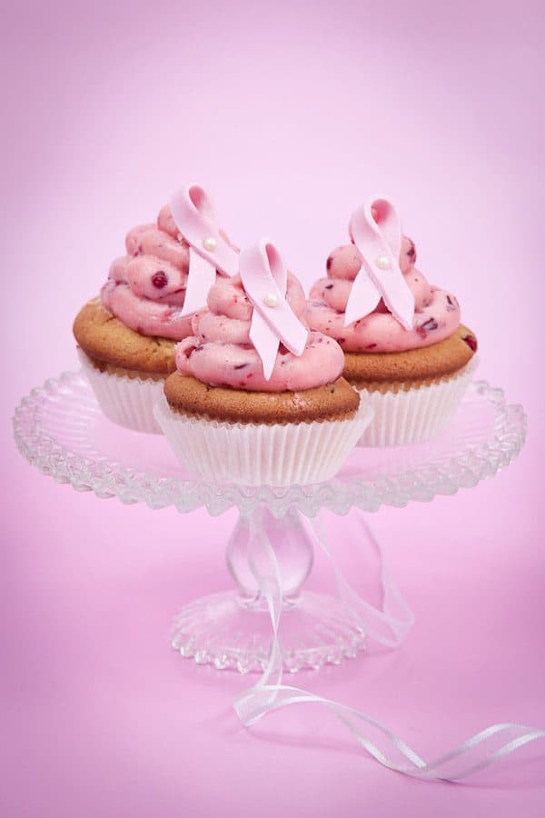 Rosa Bandet-Cupcakes med lingon och vit choklad
