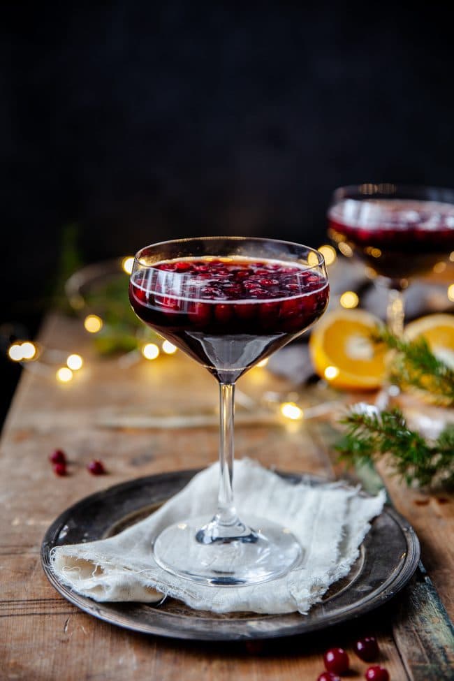 Glöggdrink med mousserande vin