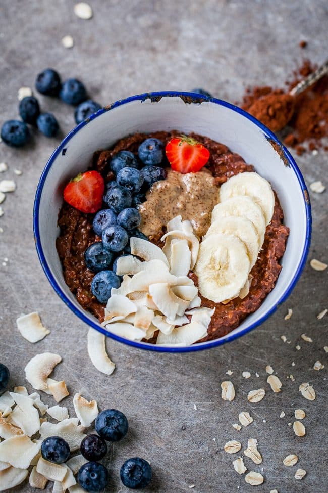 Nyttig chokladgröt med banan