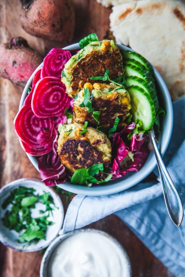 Kikärtsbiffar med zucchini