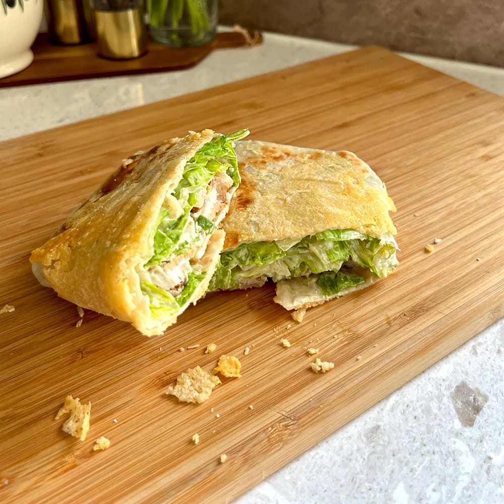 Parmesan Crusted Caesar Wrap