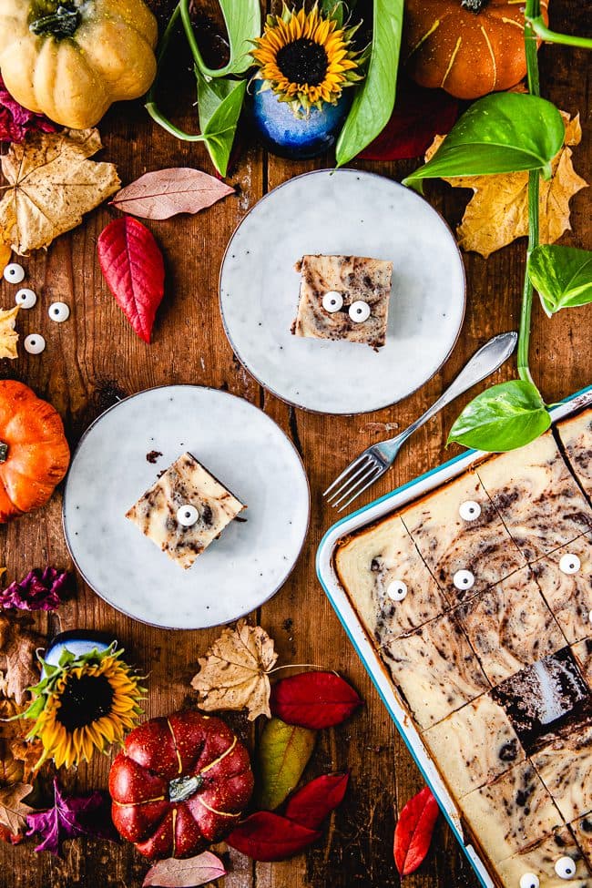Browniecheesecake till halloween