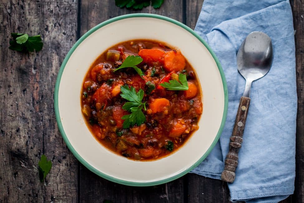 Vegetarisk böngryta i Crock Pot