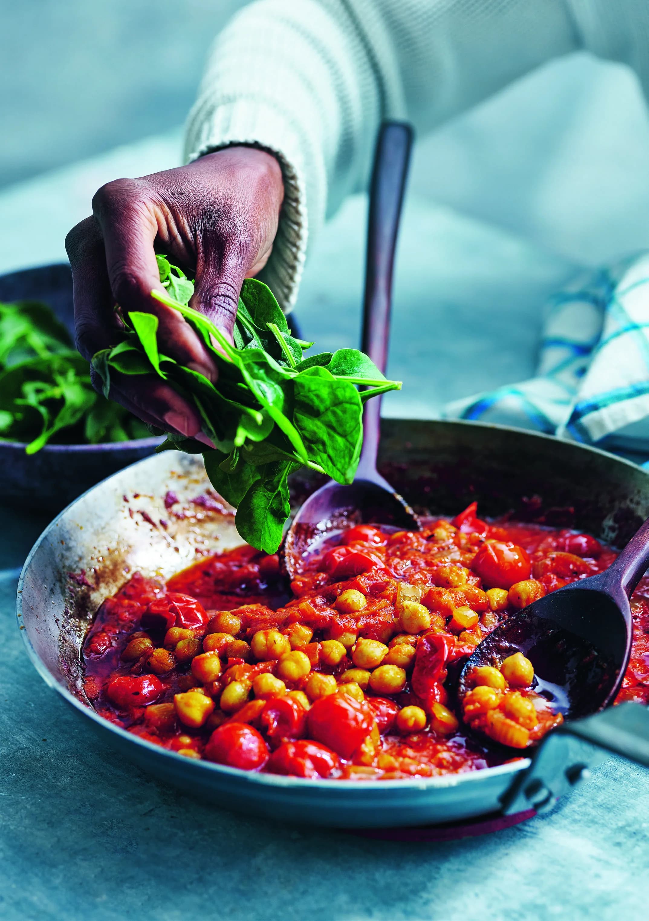 Ghanian spinach with chickpeas
