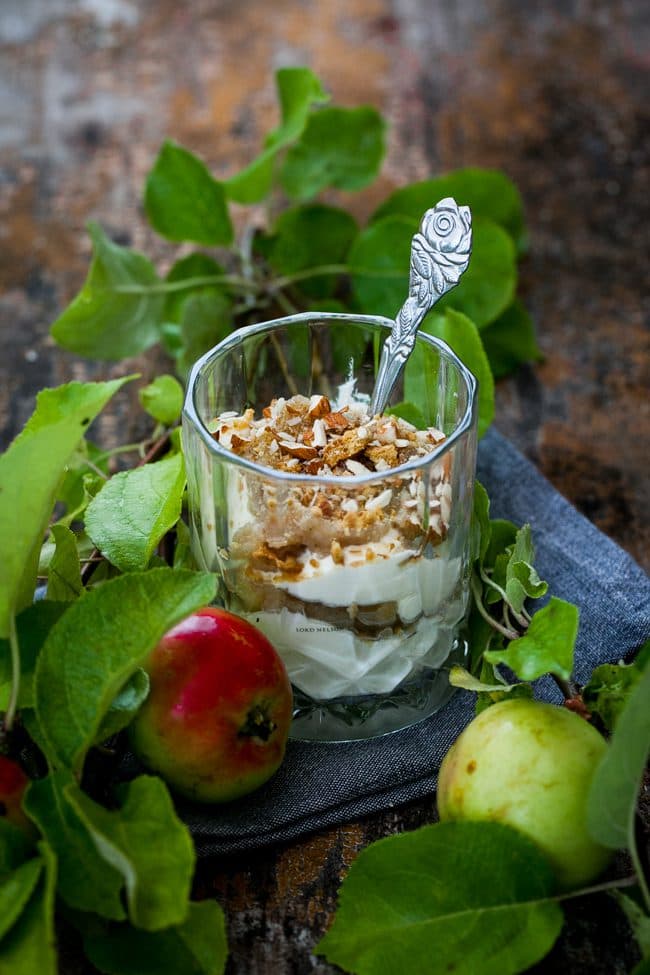 Snabb äppelcheesecake i glas