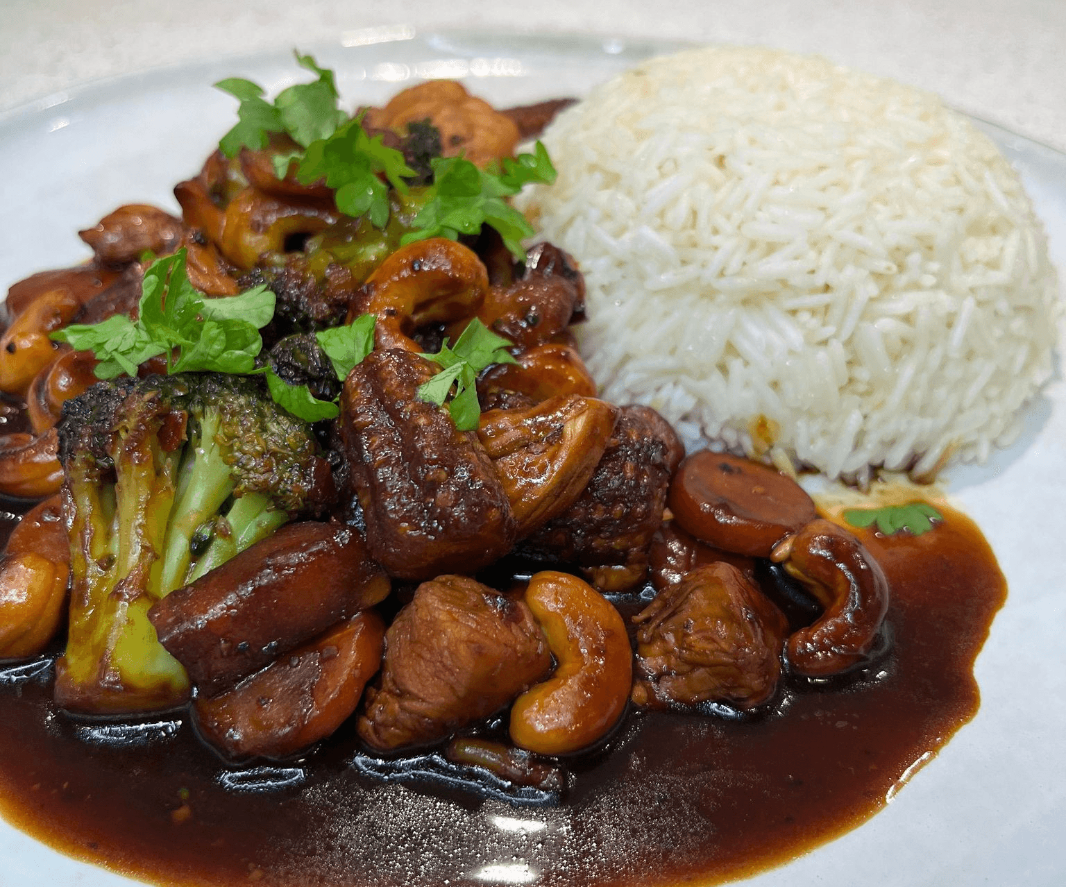 Kycklingwok med Cashewnötter & Grönsaker i Sojasås