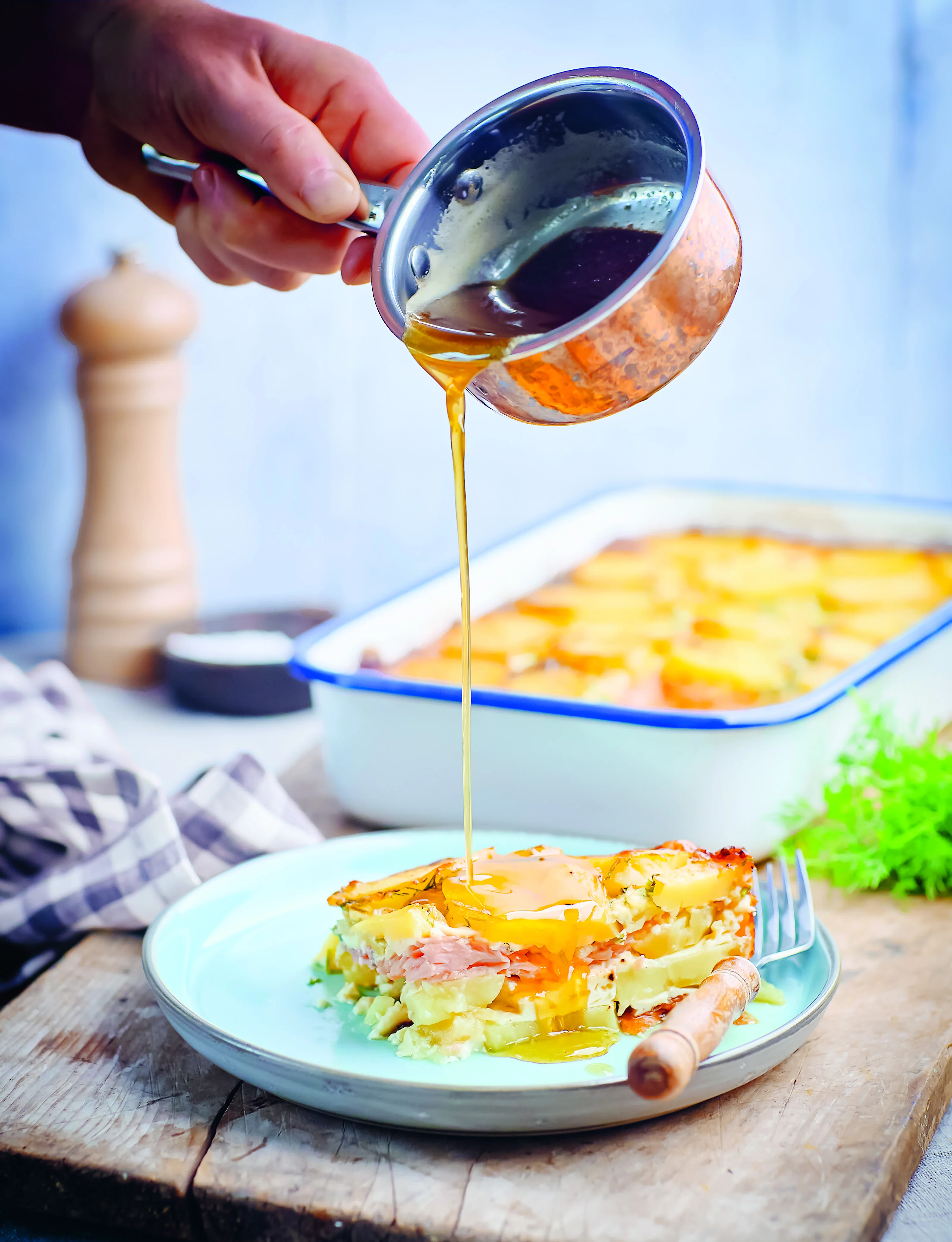 Laxpudding med brynt smör