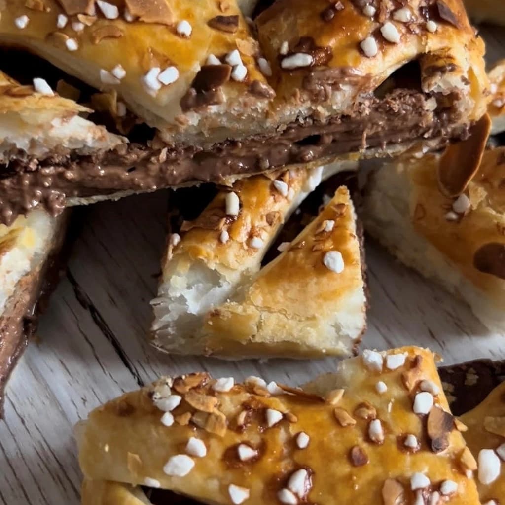 Smördegsinbakad choklad och nutella