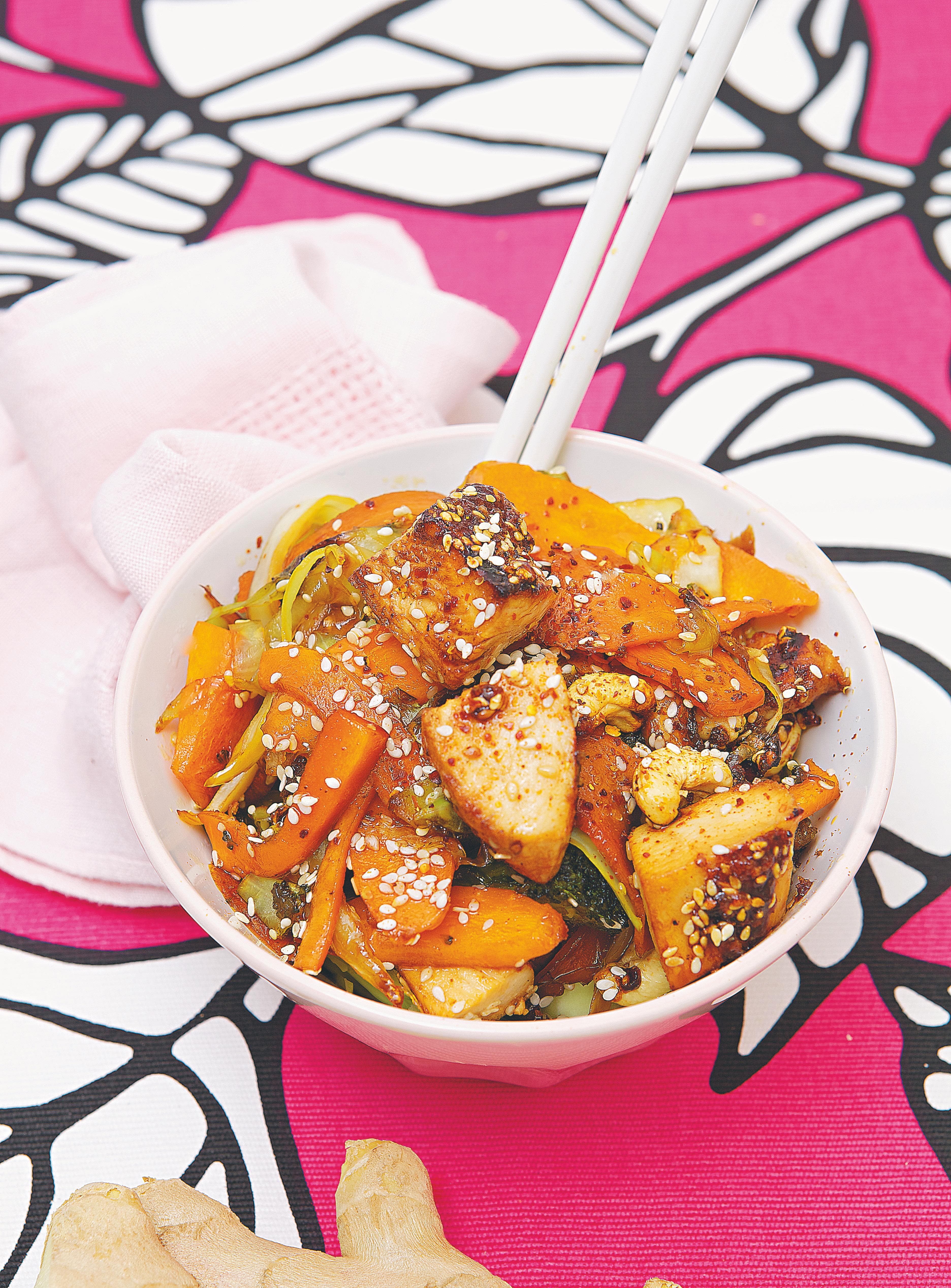 Kycklingwok med cashewnötter