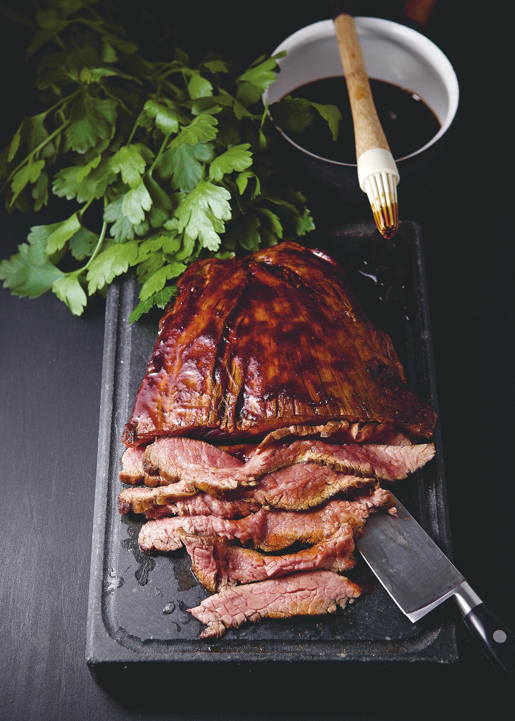 Grillad flankstek med coca-colaglaze