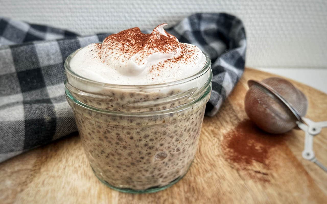 Overnight Chia Tiramisu med jordmandel