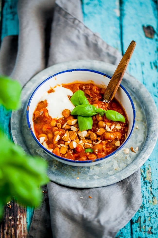 Vegetarisk marockansk gryta med kikärtor