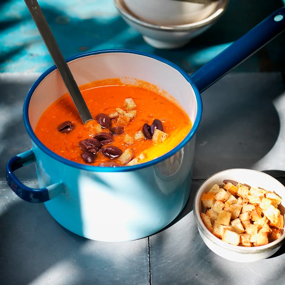 Mustig Tomatsoppa Med Krutonger