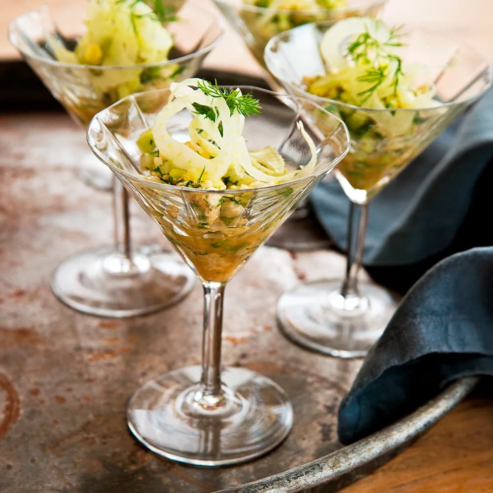 Svensk ceviche på torsk med dill, fänkål och gurka