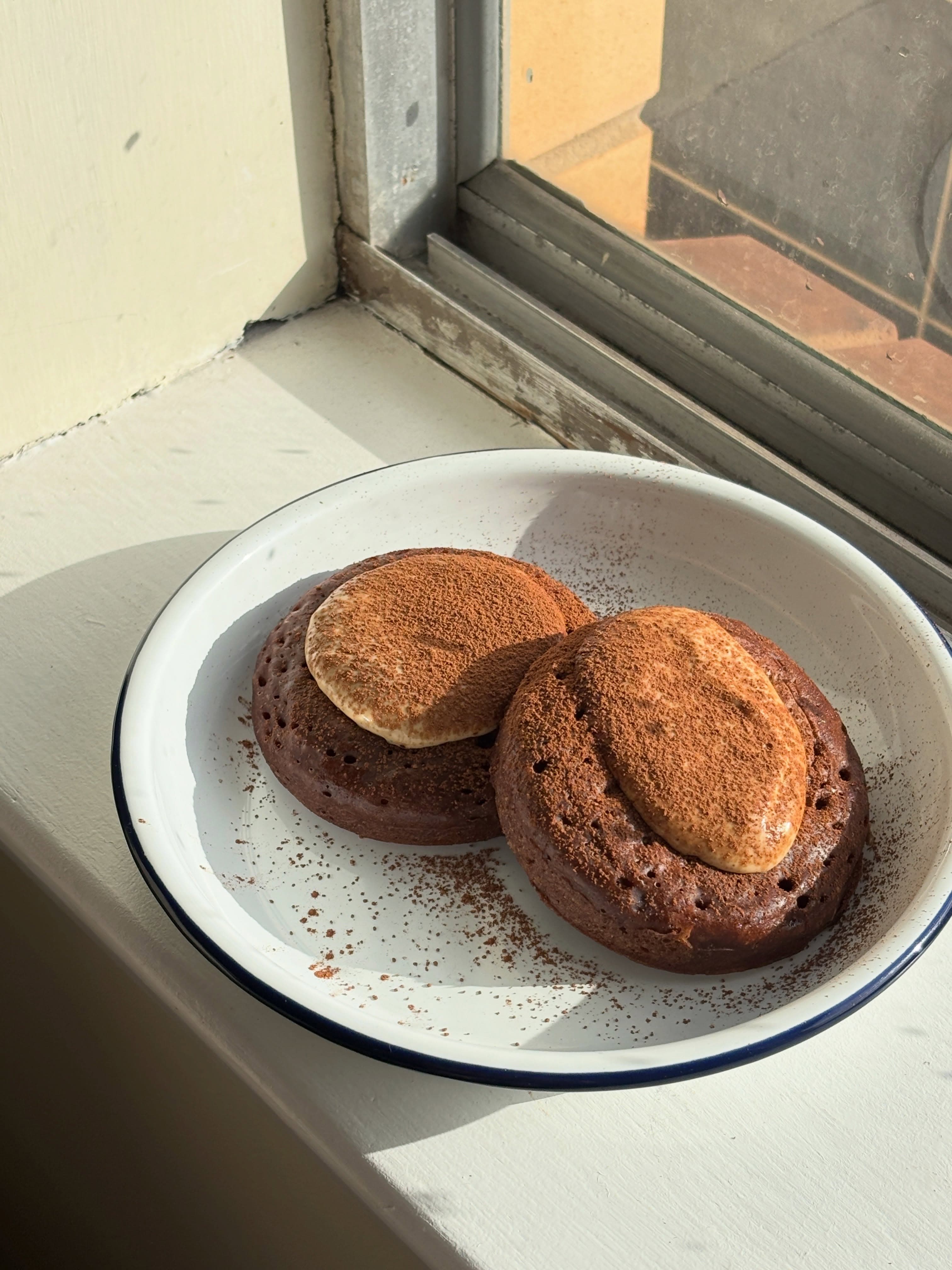 Choco Crumpets med Mascarpone Kaffekräm