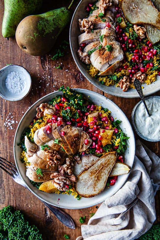 Vintersallad med blåvitmögelostdressing
