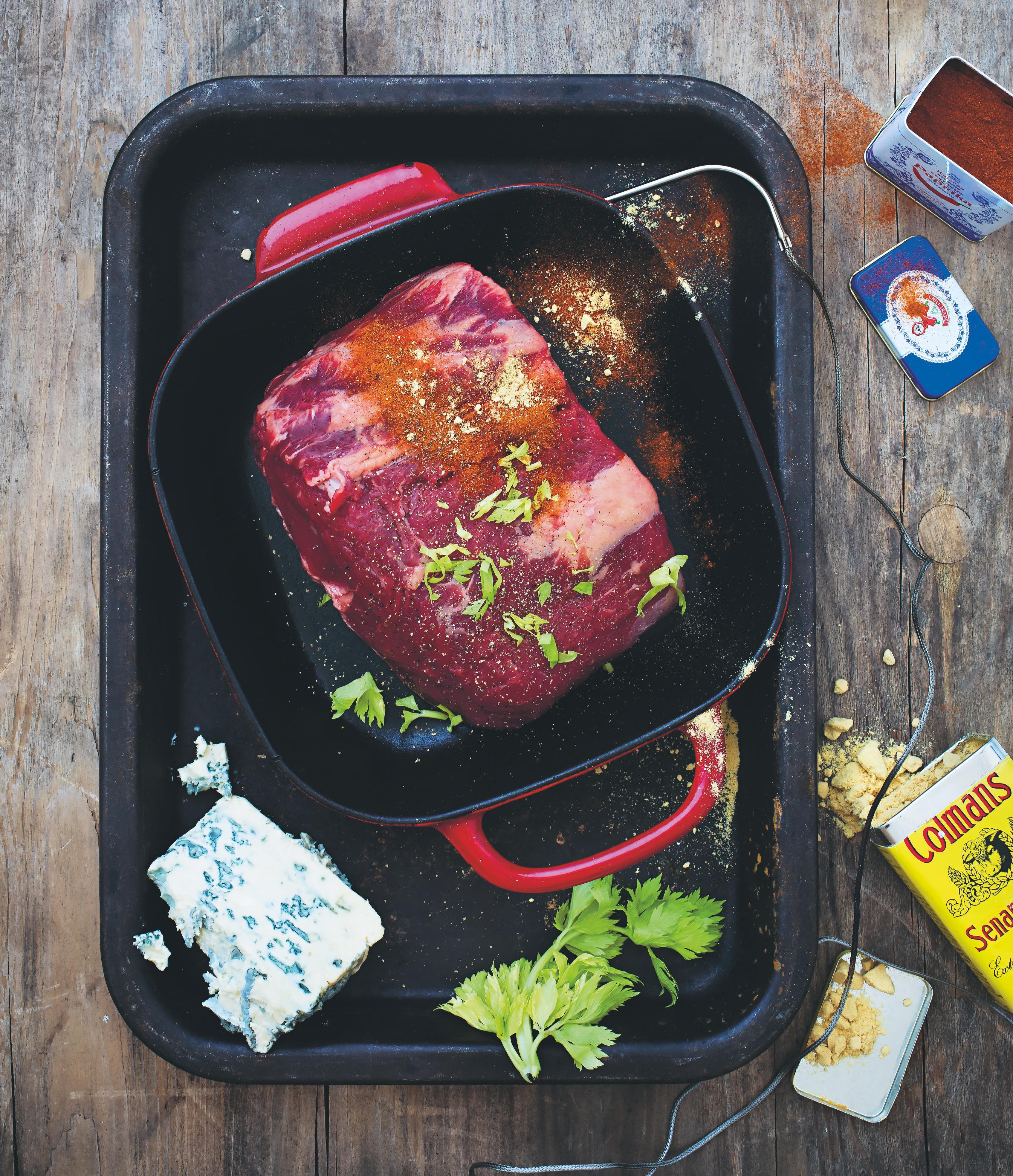Entrecote med stilton och portvin