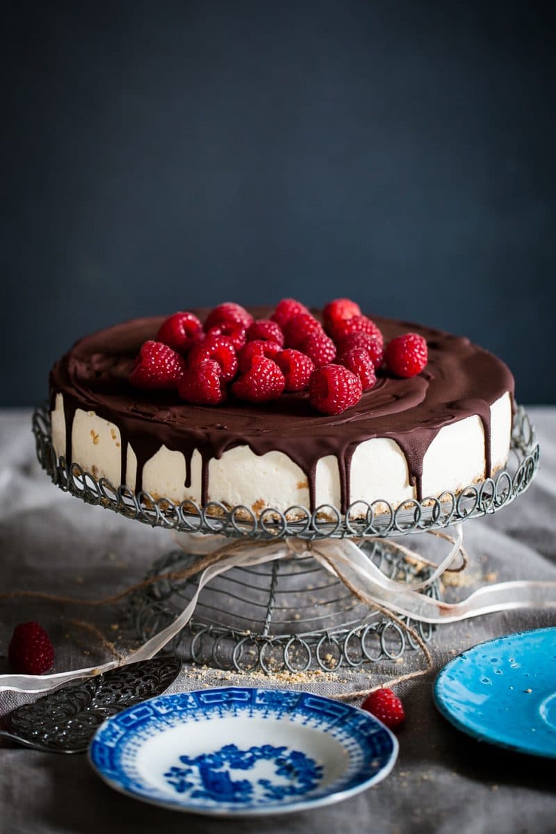 Daimcheesecake med chokladtäcke
