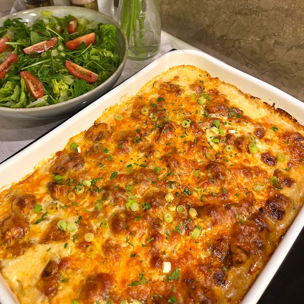 Potatisgratäng Med Tacokryddad Kyckling
