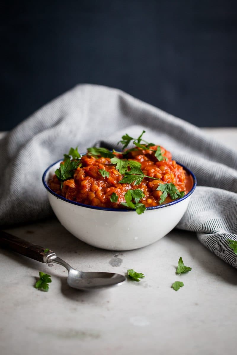 Vegetarisk pastasås med linser och morötter