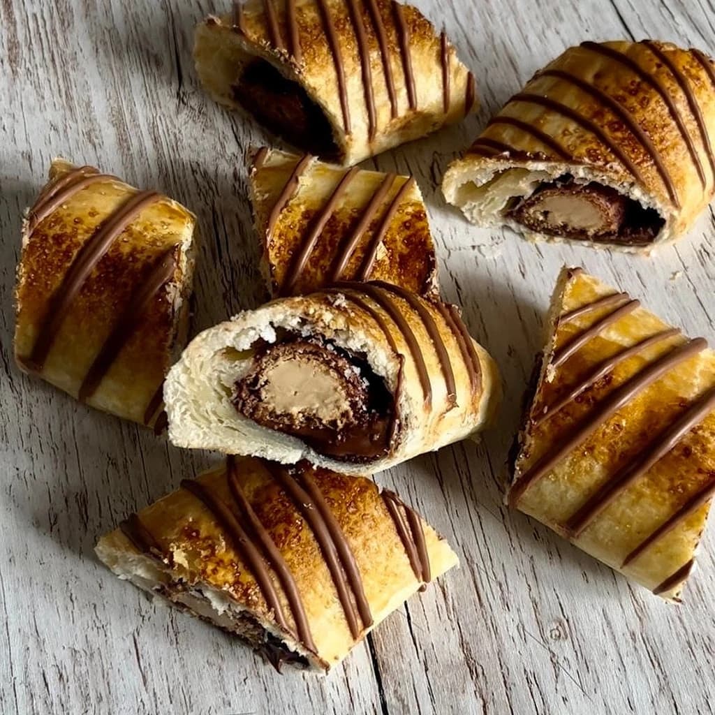 Smördegsrulle med kinder bueno och nutella