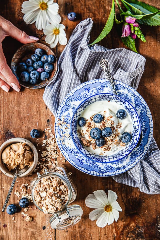 Granola med jordnötssmör
