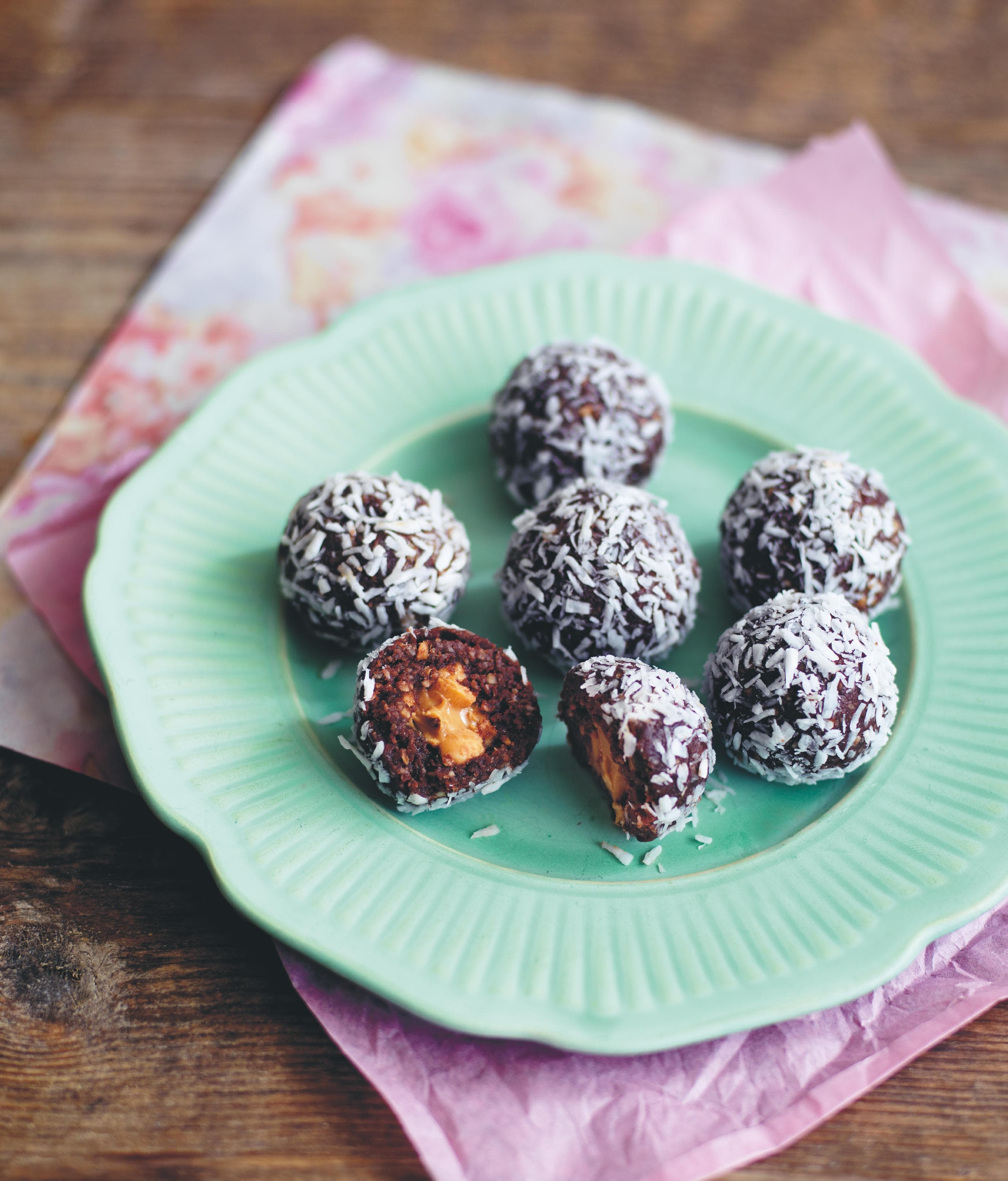 Chokladbollar med jordnötssmör