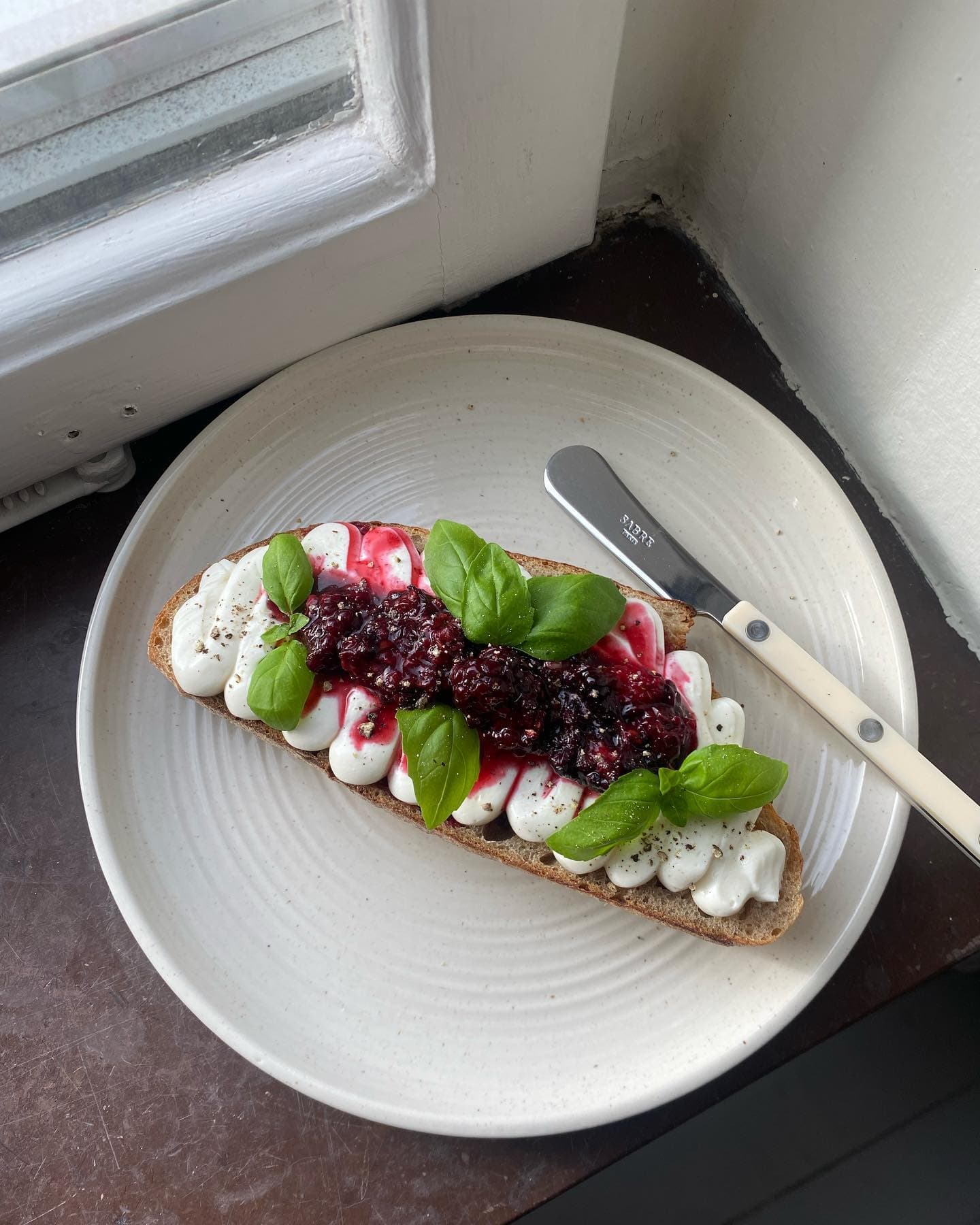 Blackberry Whipped Ricotta Toast