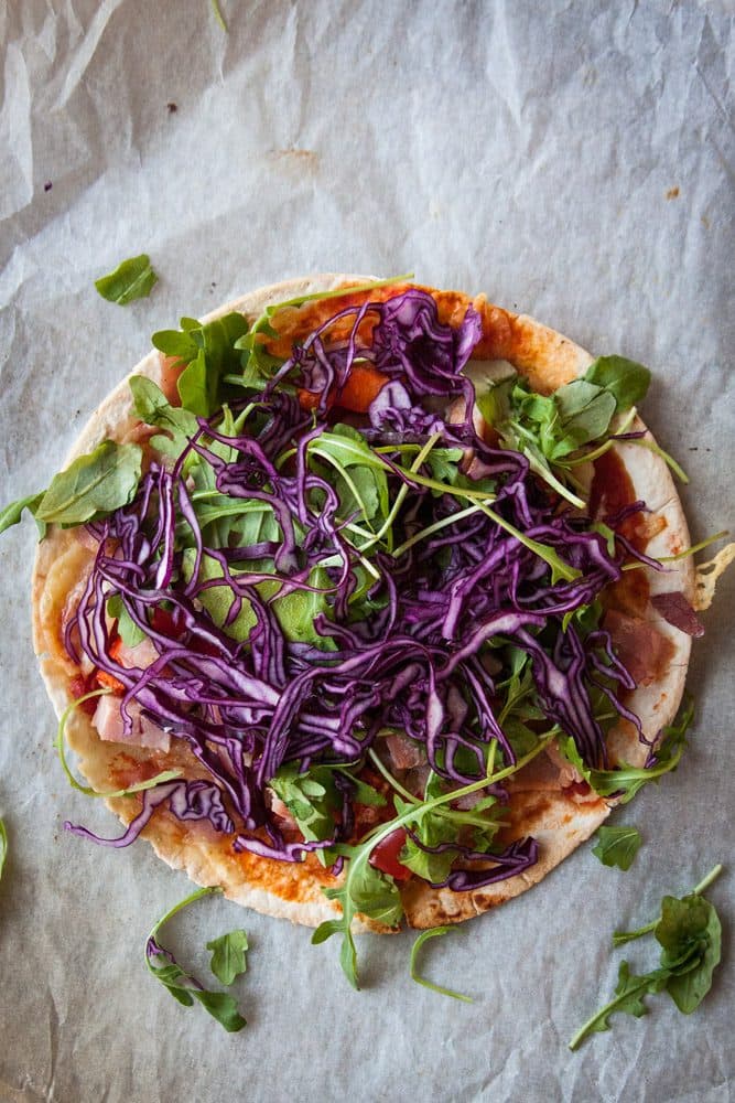 Tortillapizza med julmatsrester