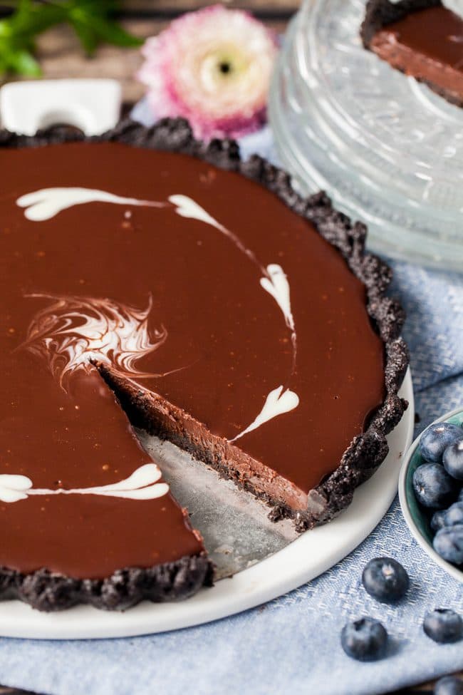 No bake chokladpaj med oreo-botten