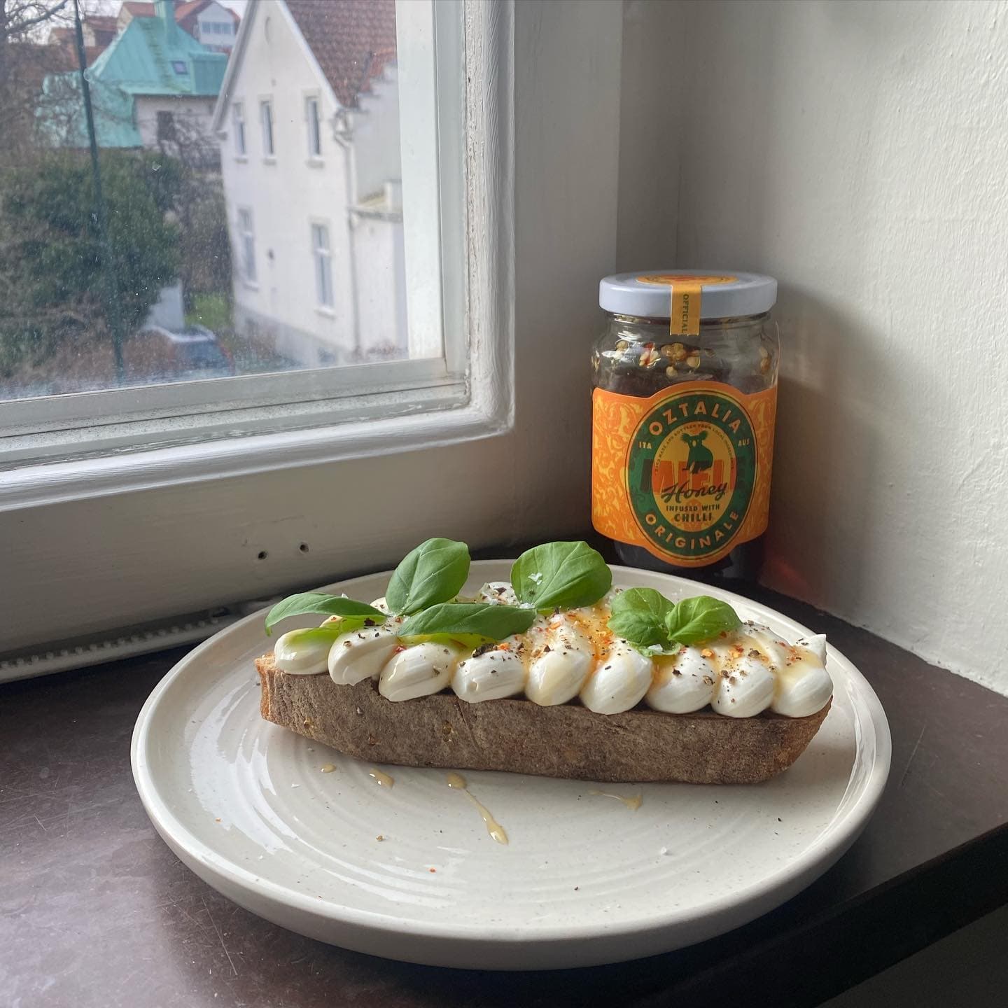 Hot Honey Whipped Ricotta Toast
