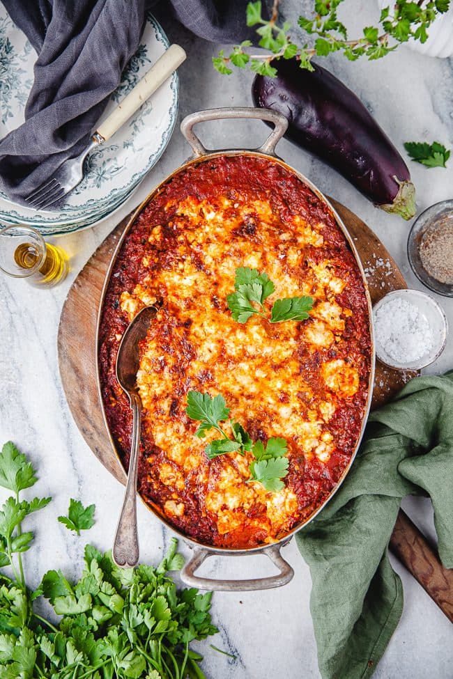 Gratäng med aubergine och ajvar