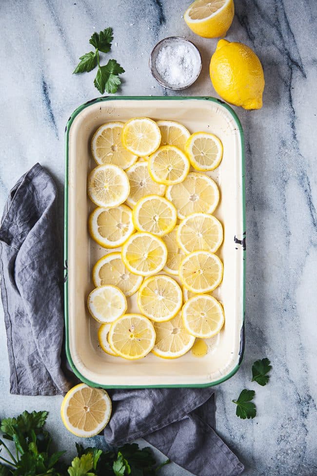 Ugnsbakad torskrygg med citron