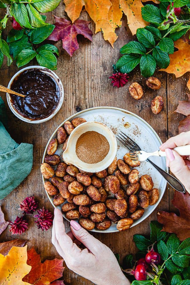 Krispiga gnocchi med kanel och socker i Airfryer