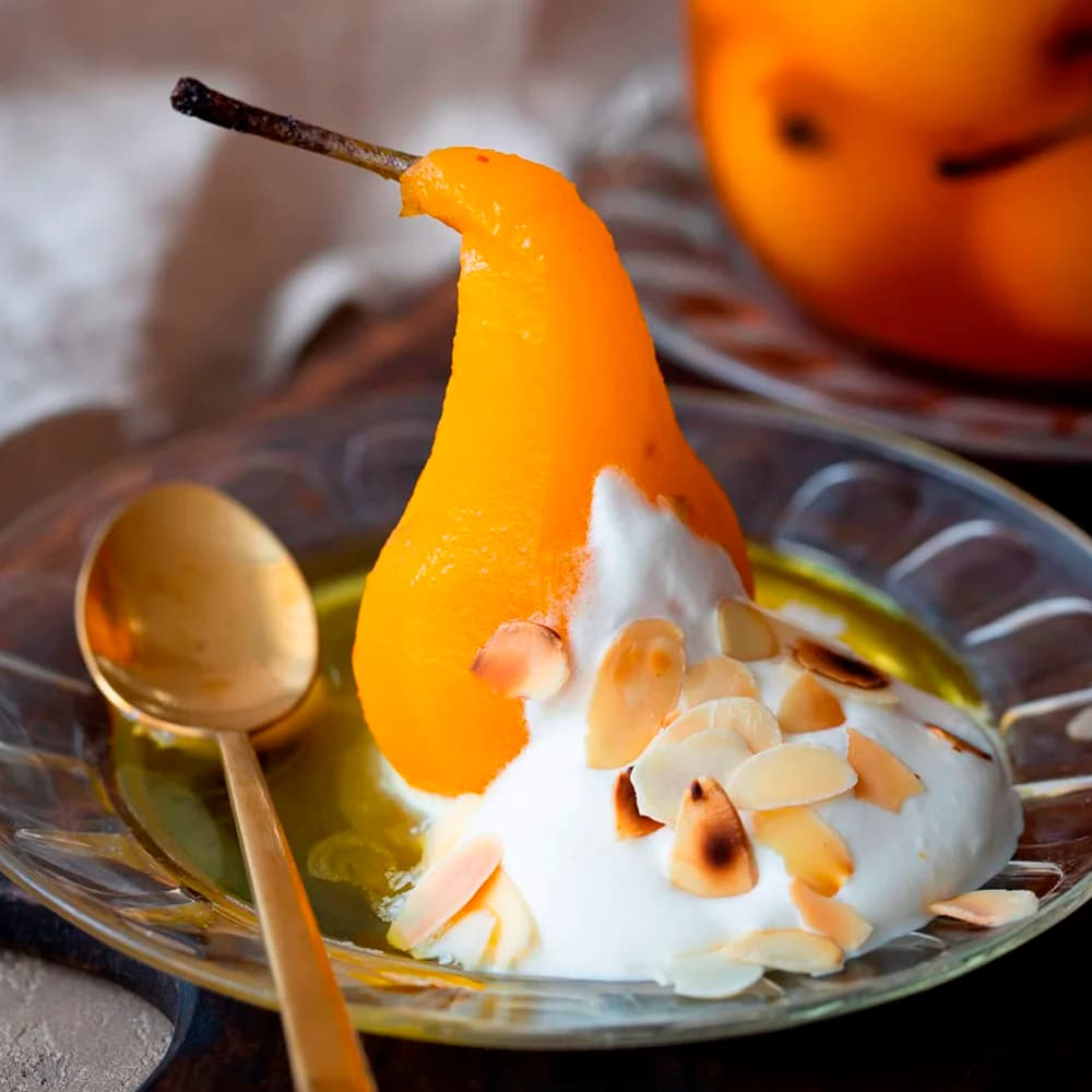 Inlagda saffranspäron med calvados