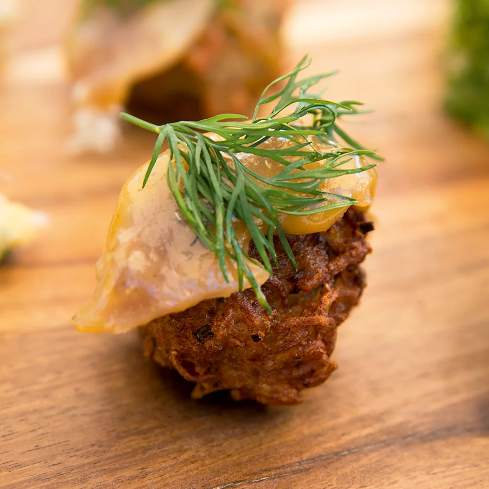 Friterade potatisnystan med senapsmarinerad strömming