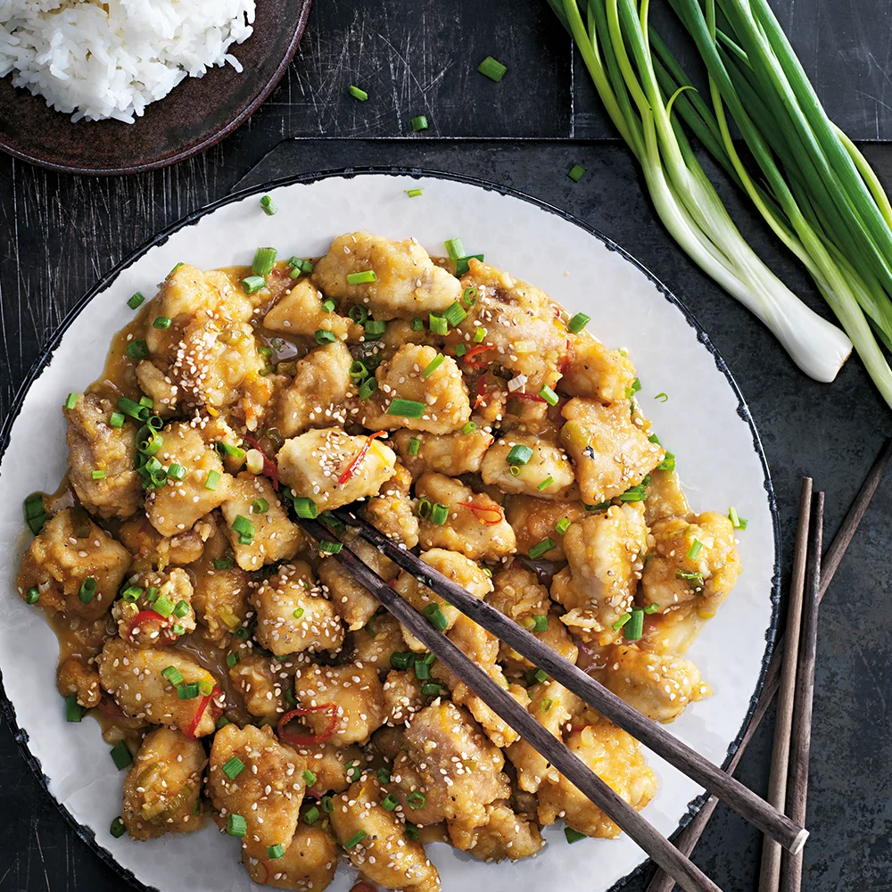 Kinesisk kyckling med apelsinsås och sesamfrön by Tareq Taylor